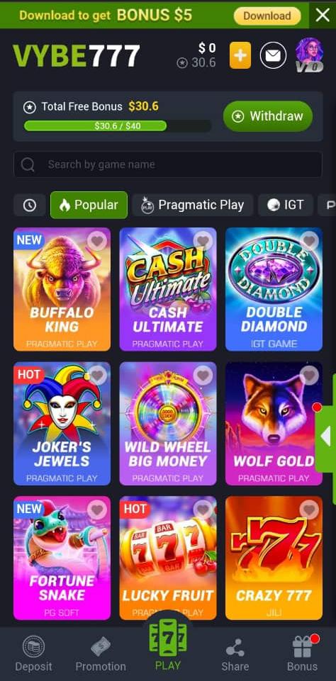 Vybe777.com Casino Review