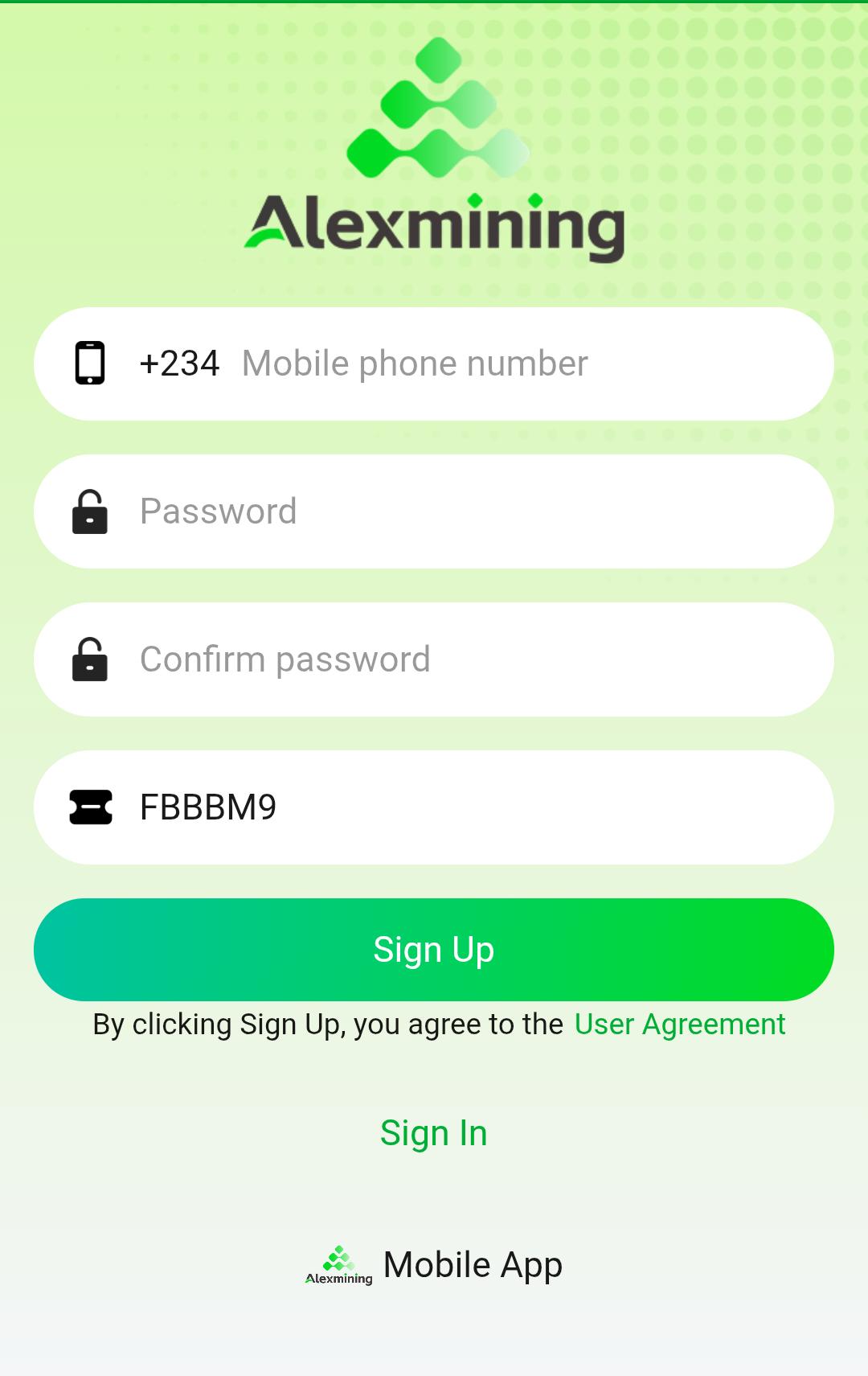 Alexmining.com Registration