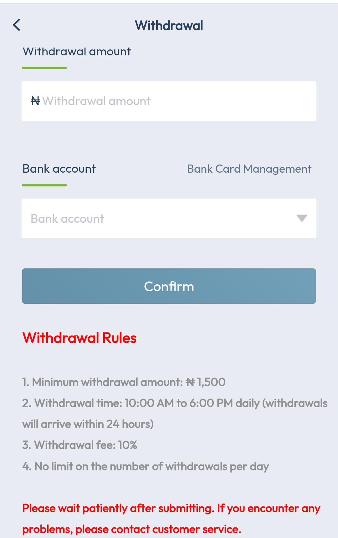 Payments & Withdrawals on Bunge 