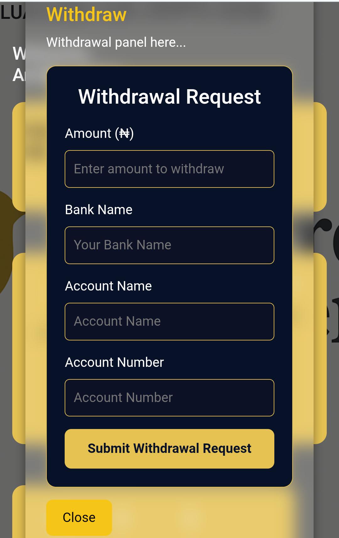 Payments & Withdrawals on Goldcrest 