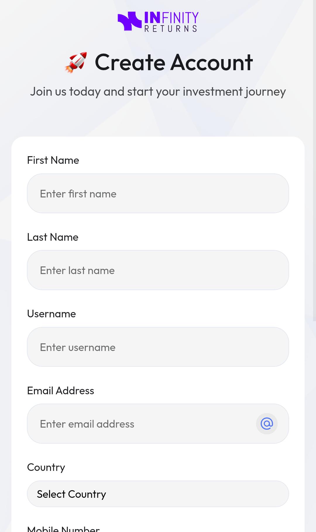 How To Register on InfinityReturns