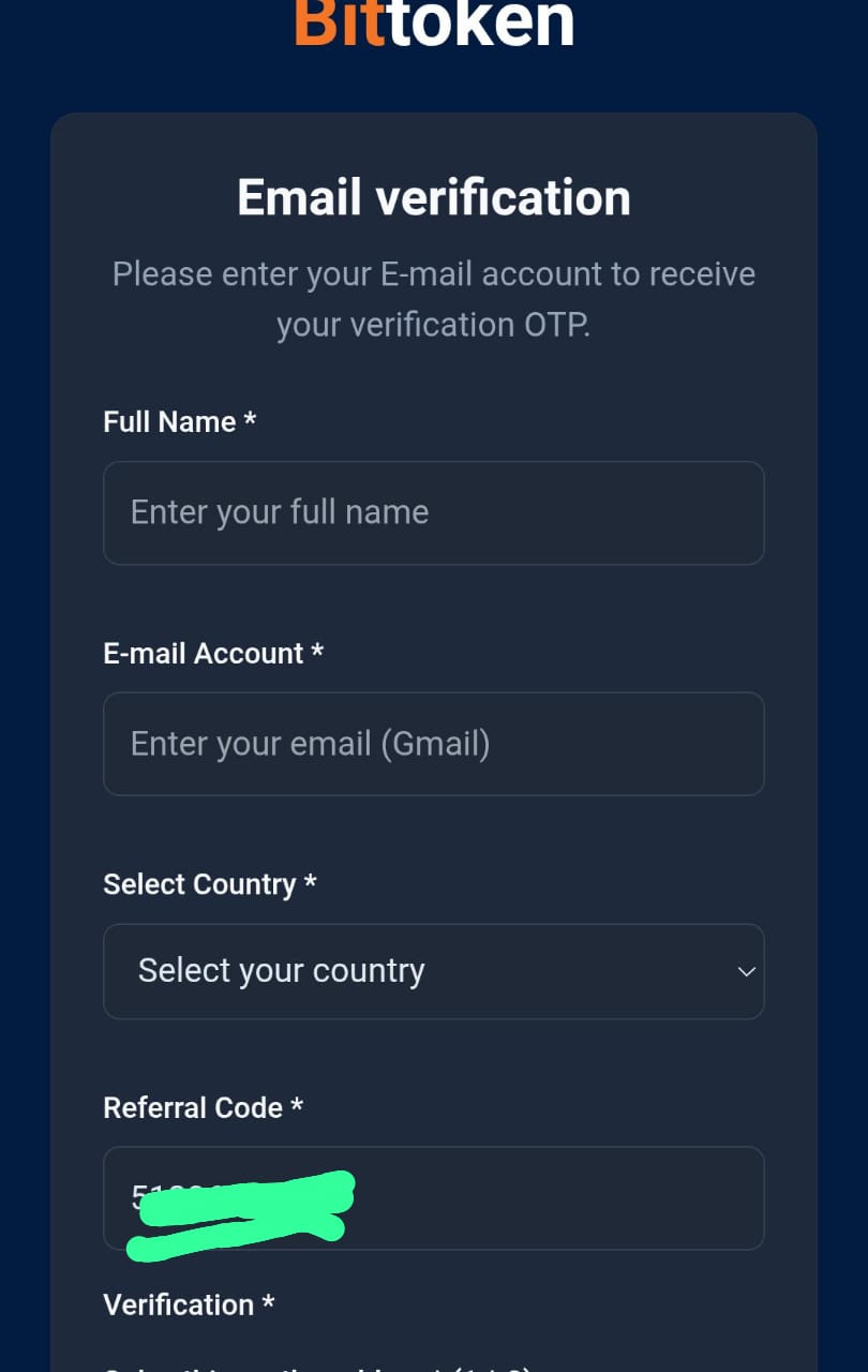 How To Register on Bittokenapp