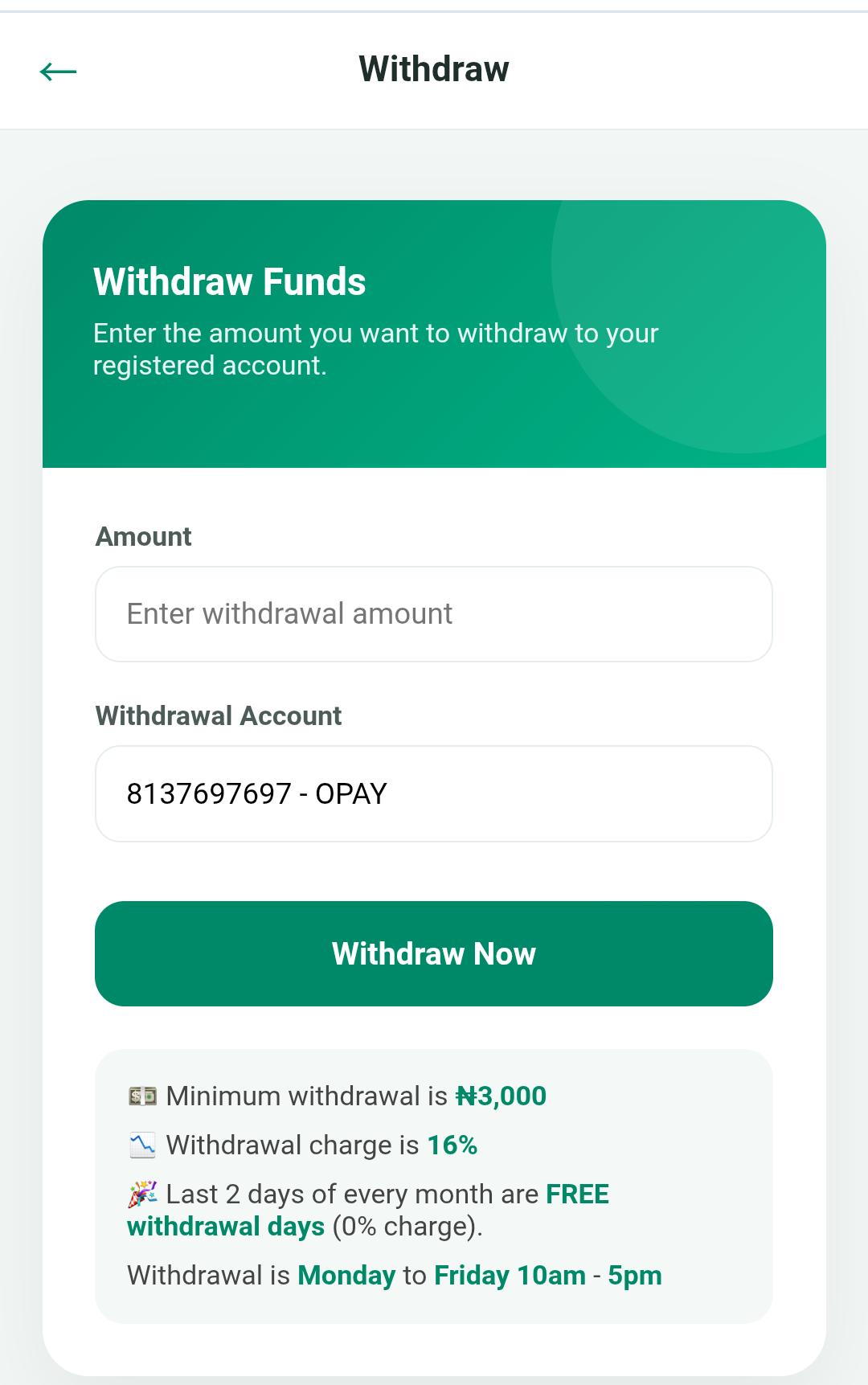 Payments & Withdrawals on Nexwealth