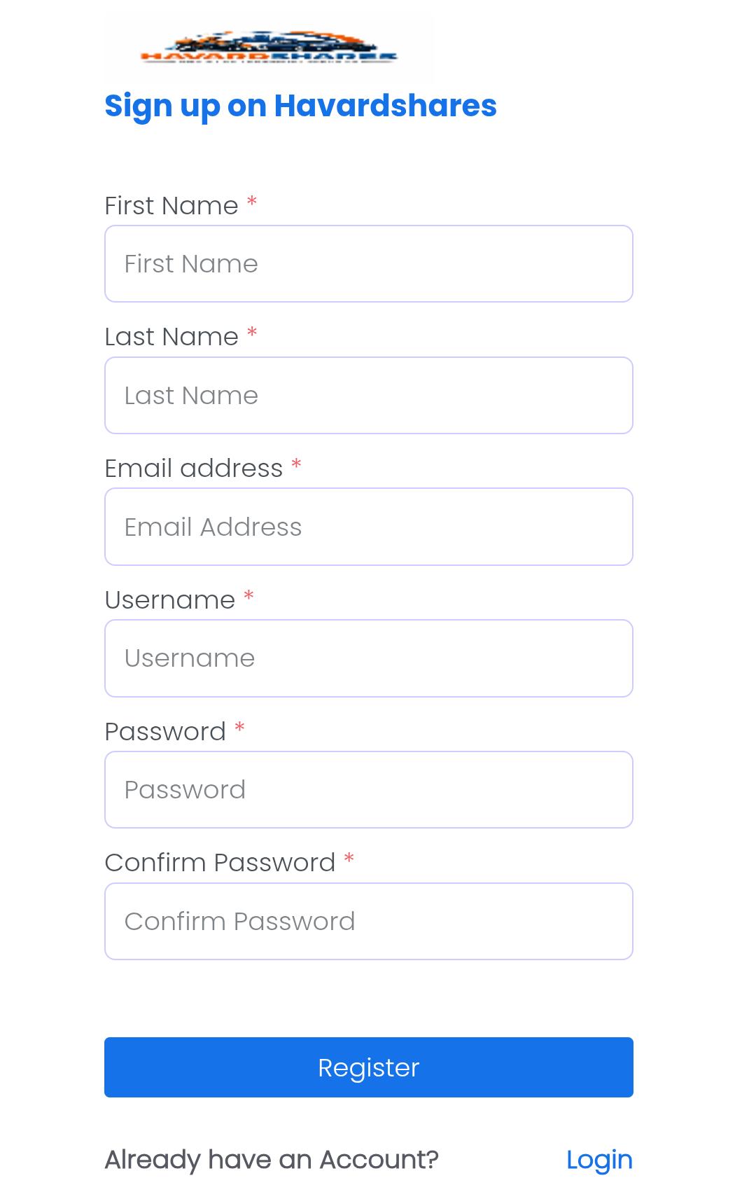 How To Register On Havardshares