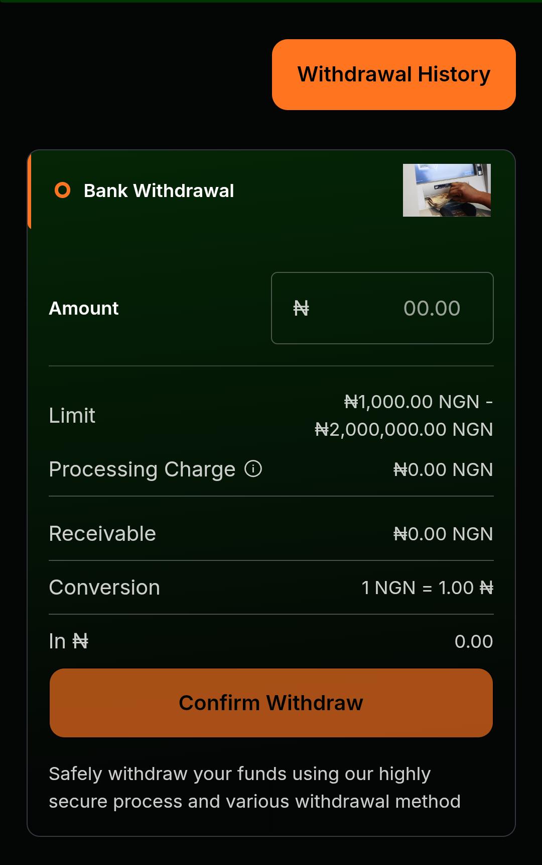 Payments & Withdrawals 