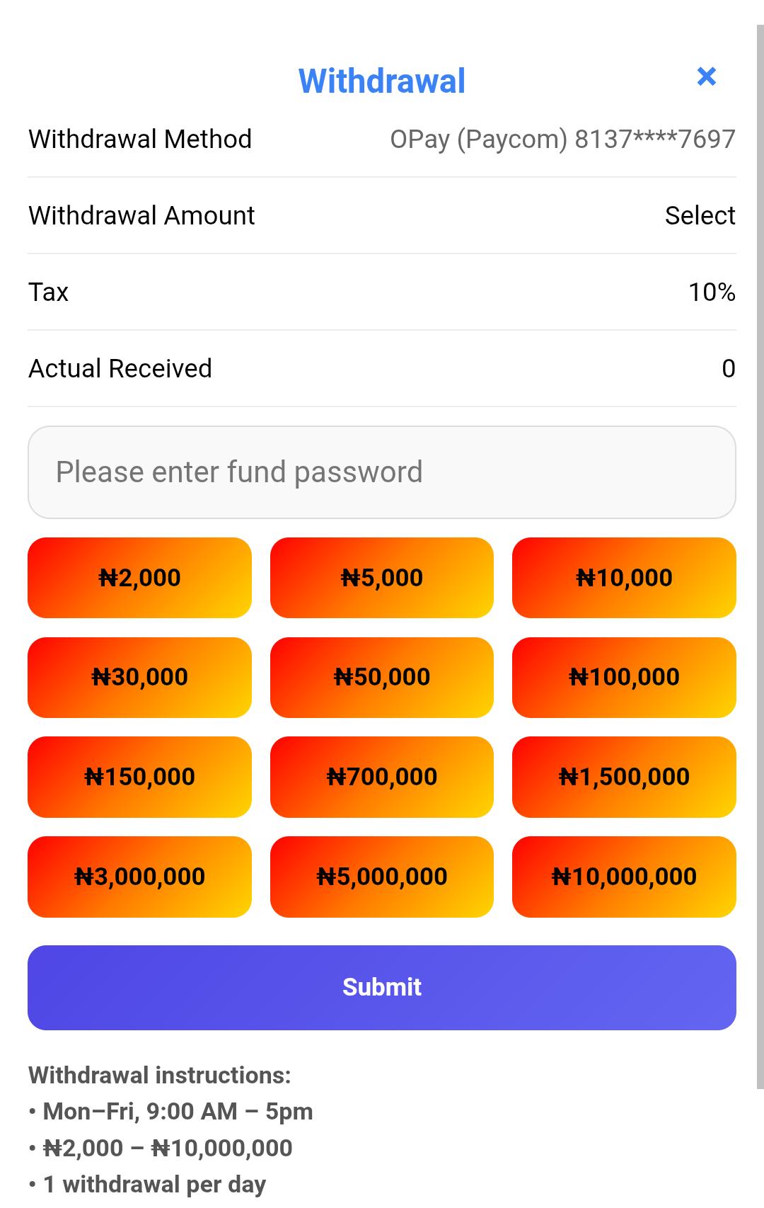 Payments & Withdrawals 