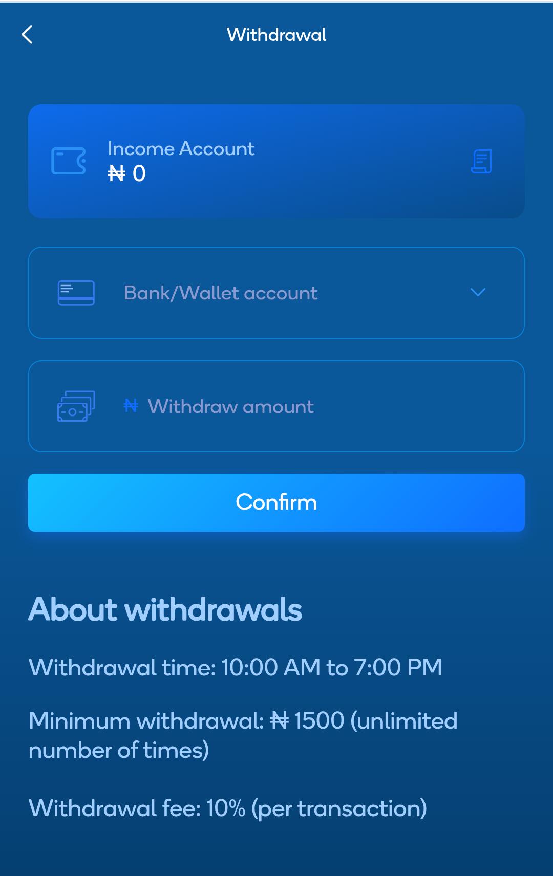 Payments & Withdrawals on VEK