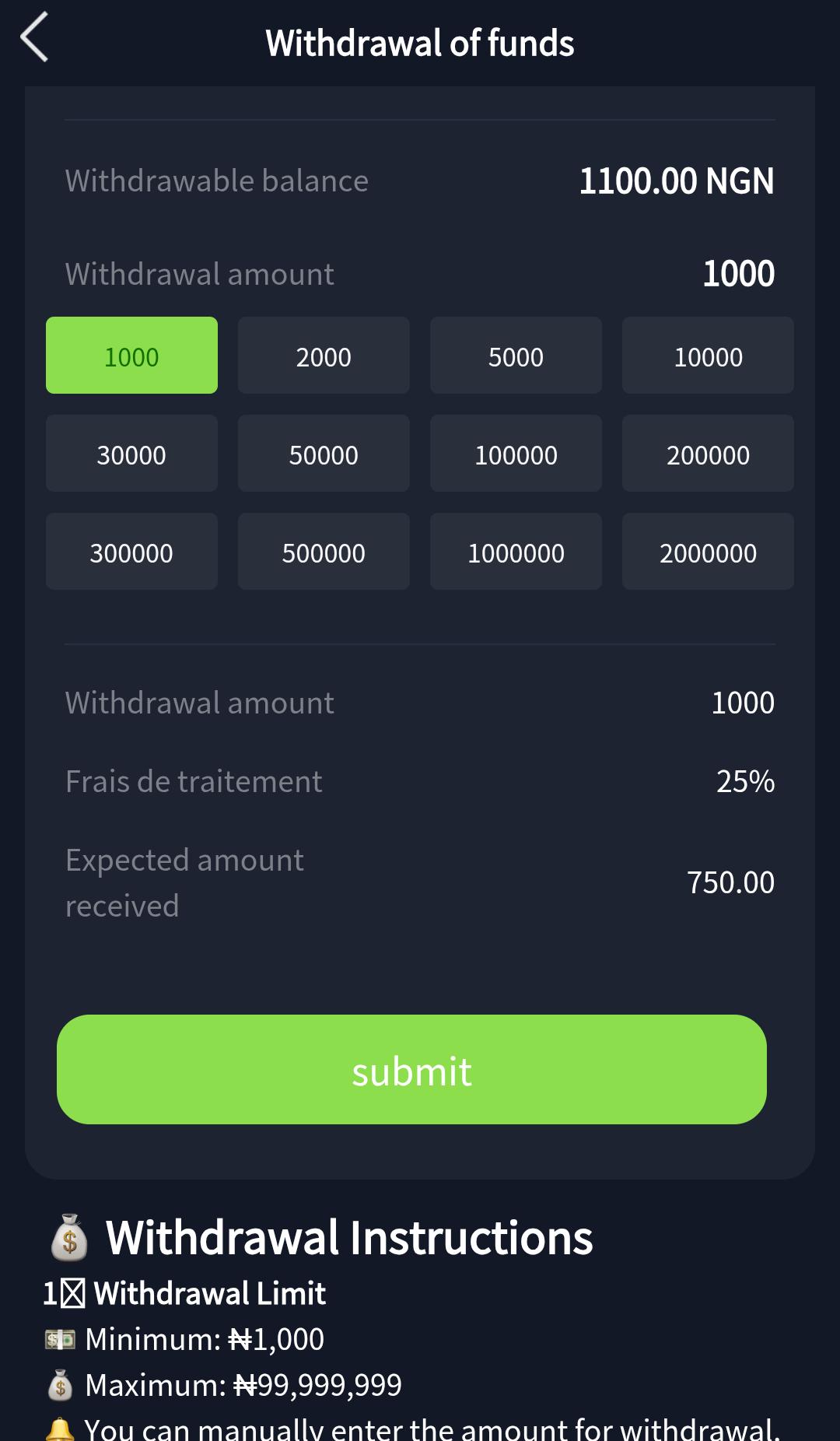 Payments & Withdrawal