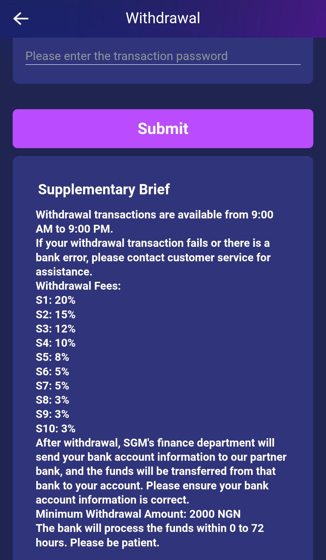 Payments & Withdrawals On SGM