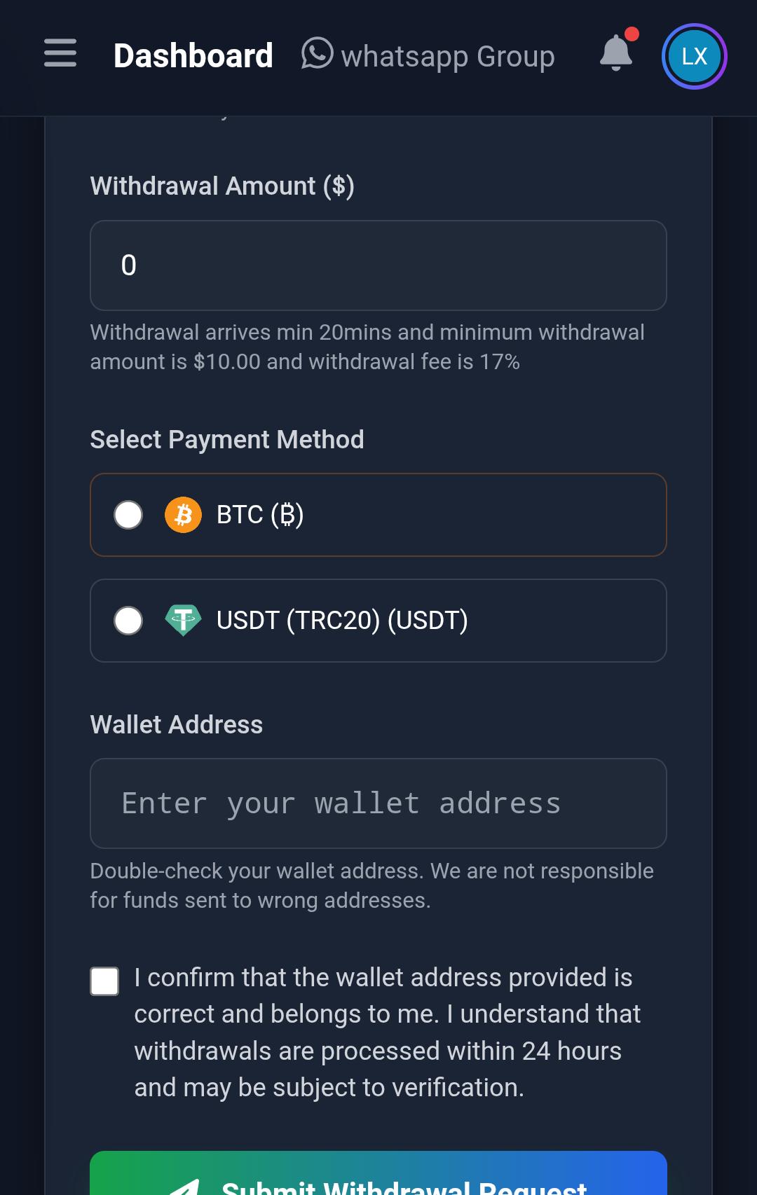 Payments & Withdrawals 