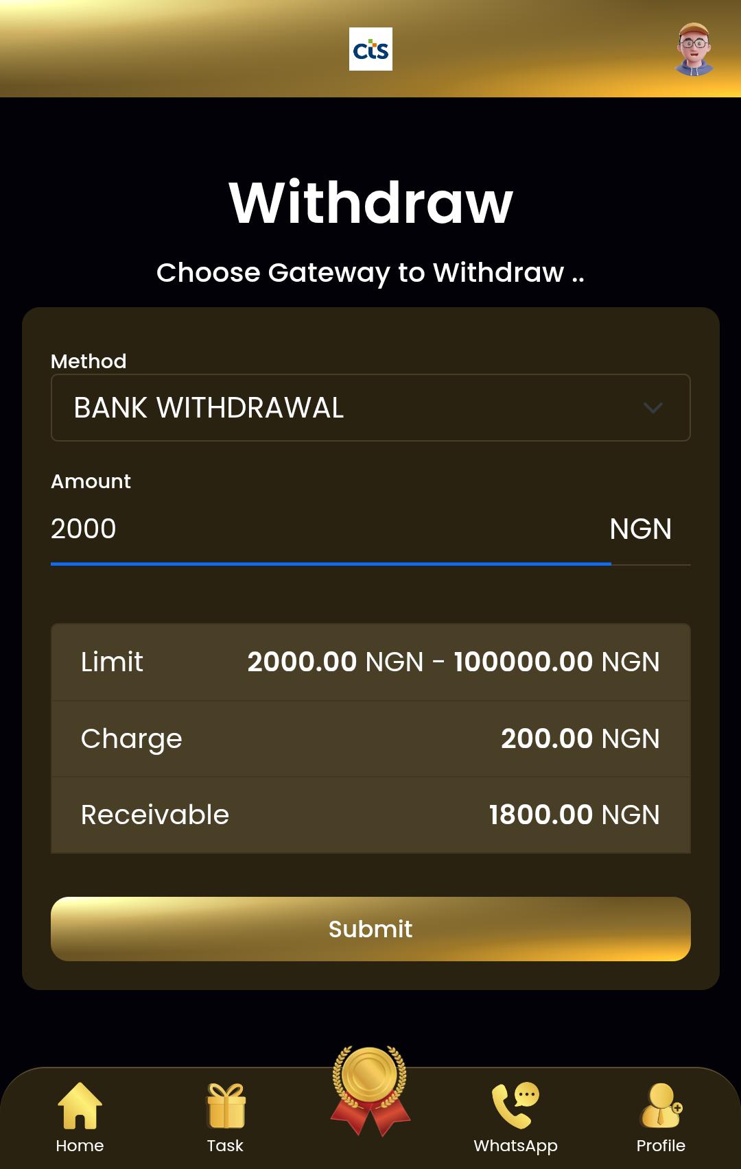 Payment & Withdrawal on CTS
