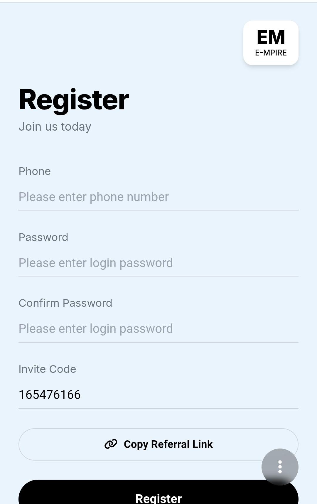 How To Register On E-mpire