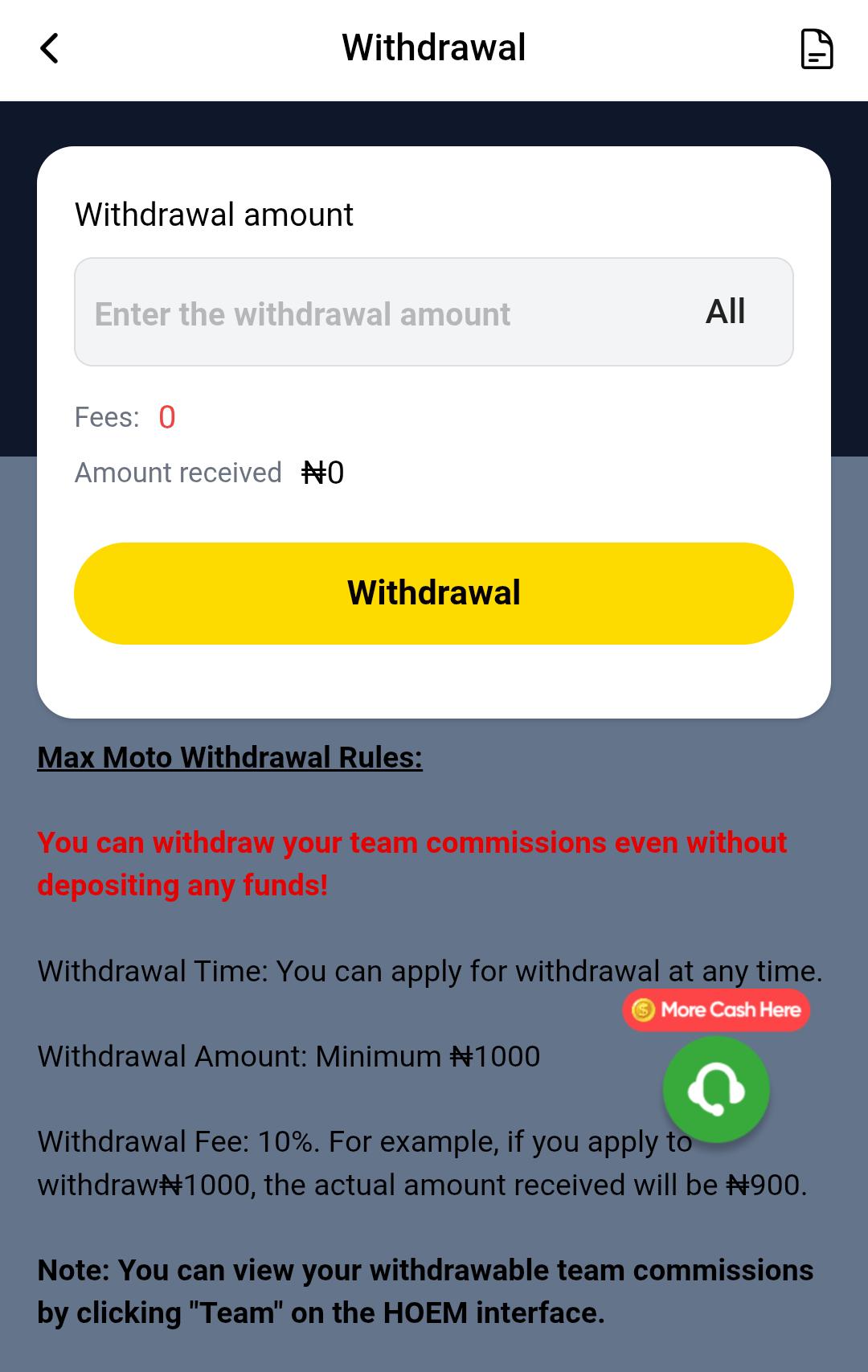 Payment & Withdrawal Process on Max Moto