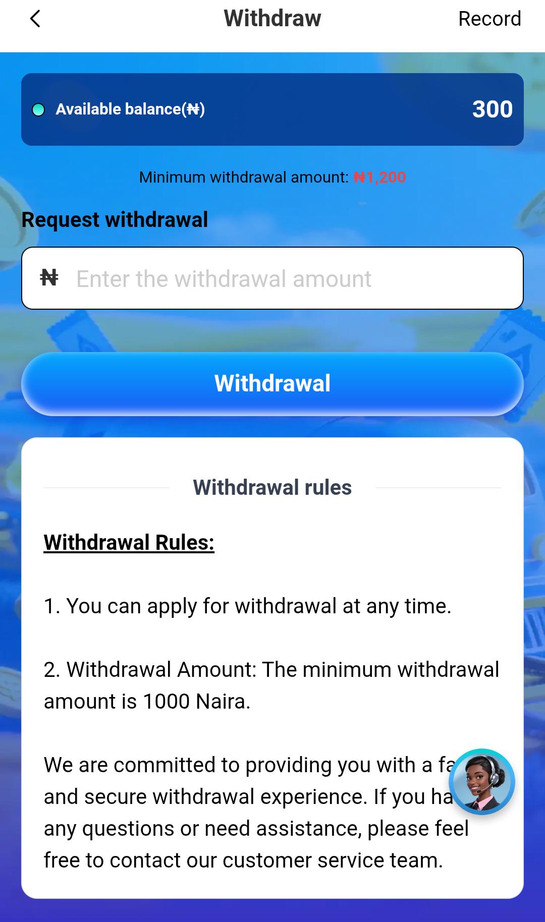 Payment & Withdrawal