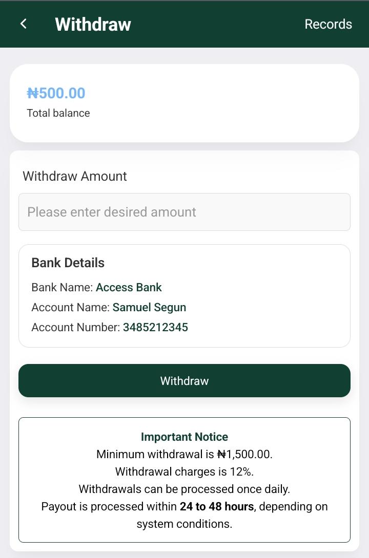 Payment & WithdrawalÂ