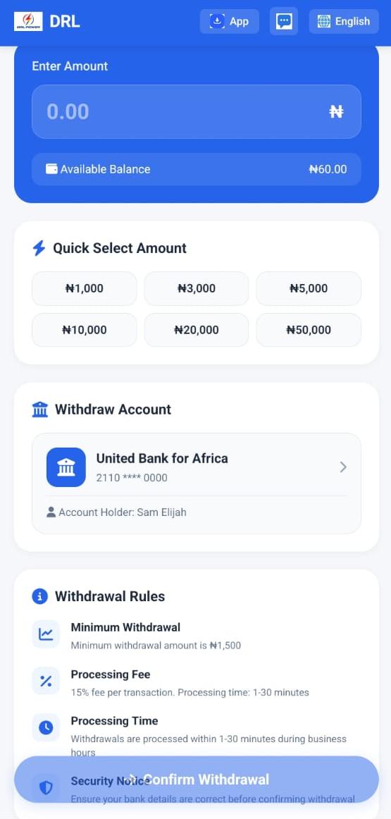 Payments & Withdrawal on DRL