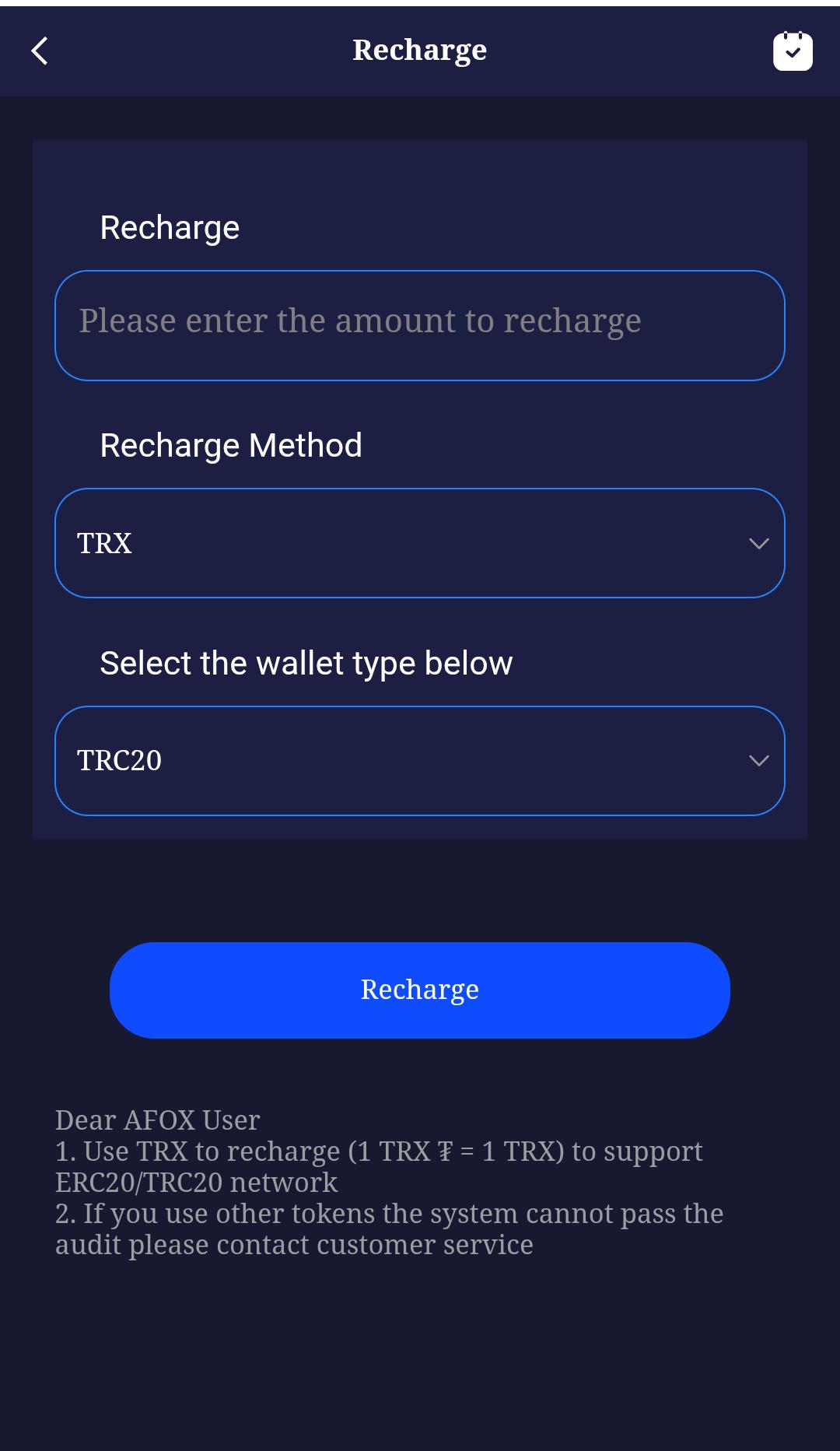 Payments & Withdrawals on Afox
