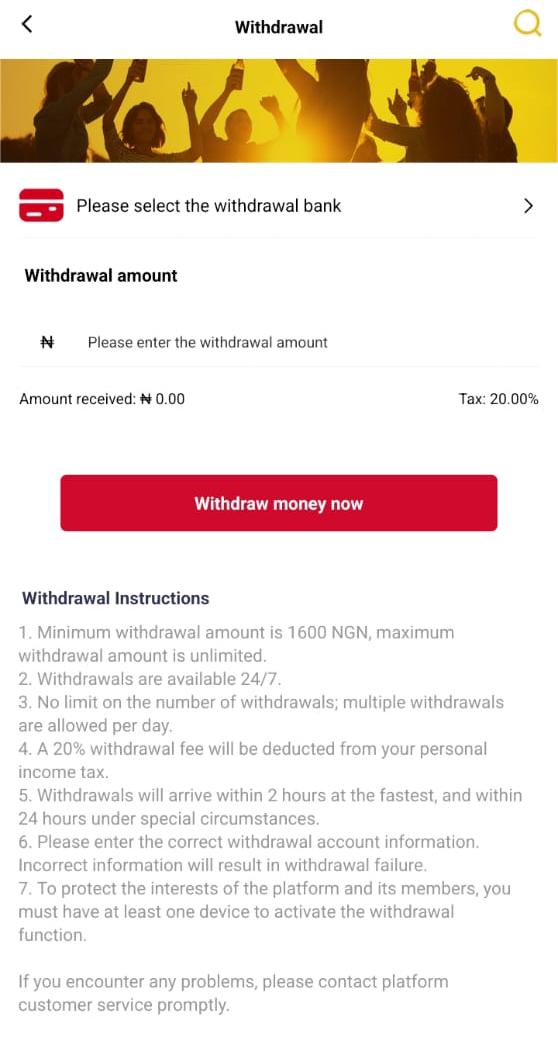 Payments & Withdrawals on Budweiser