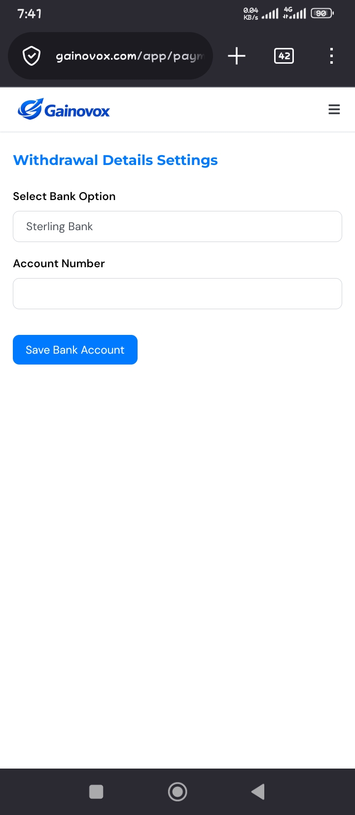 Withdrawal Process on Gainovox
