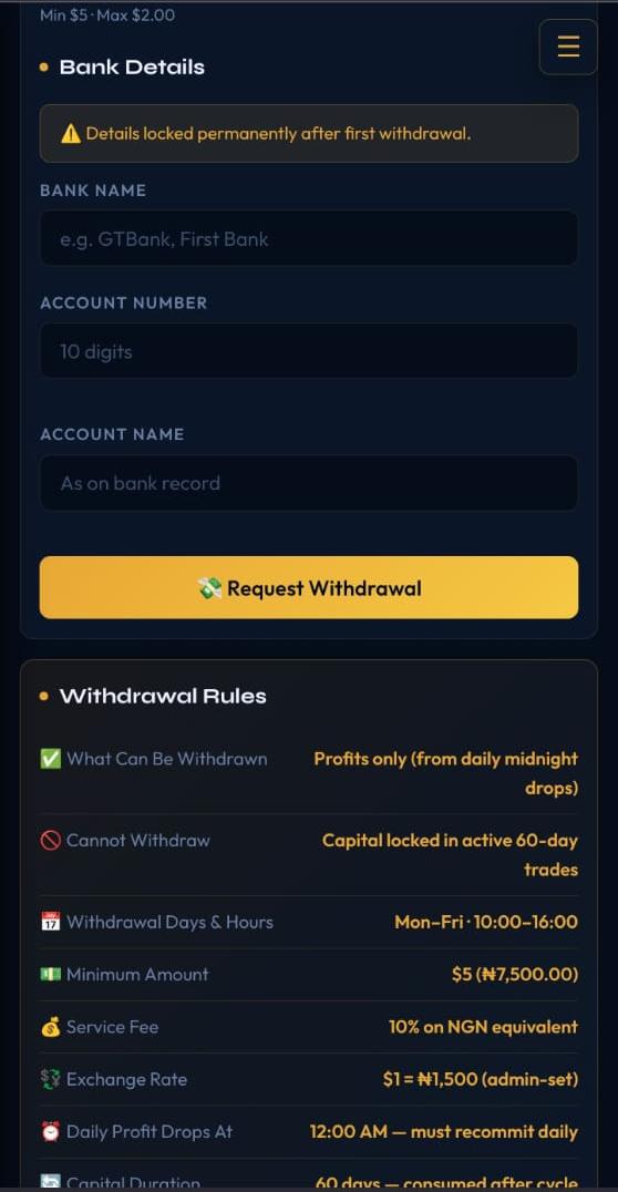 Withdrawal Process on CPUAI