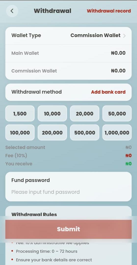 Payment & Withdrawal on AGM