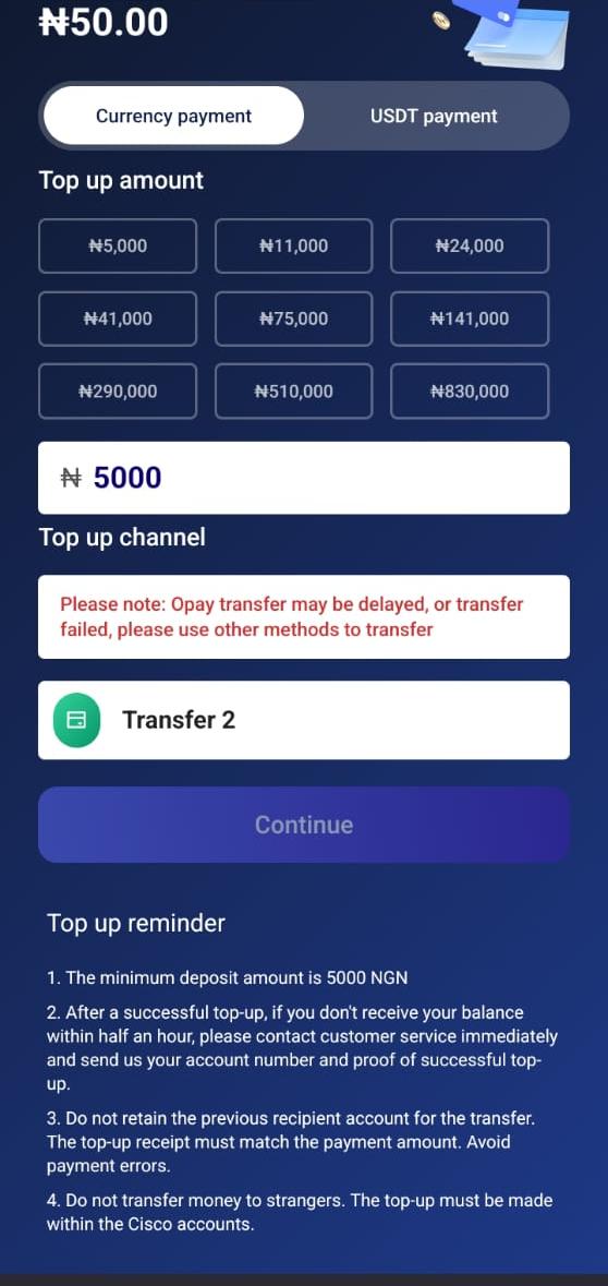 Withdrawal Process on Ciscong