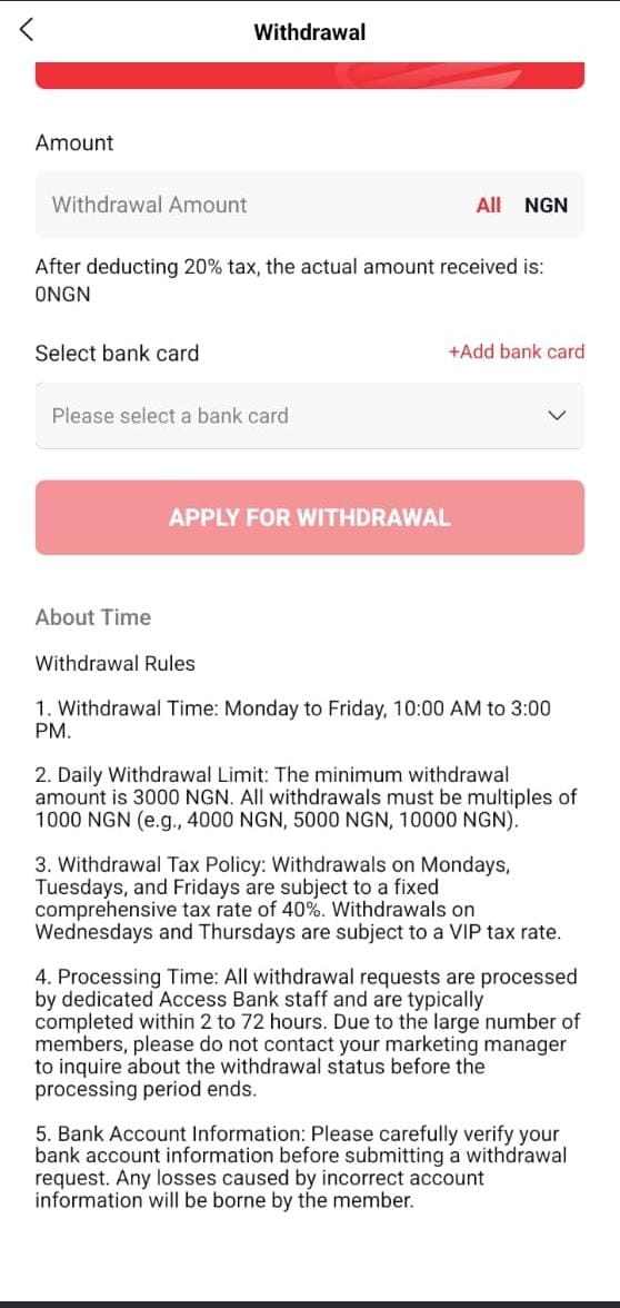 Payments & Withdrawals on HCFP