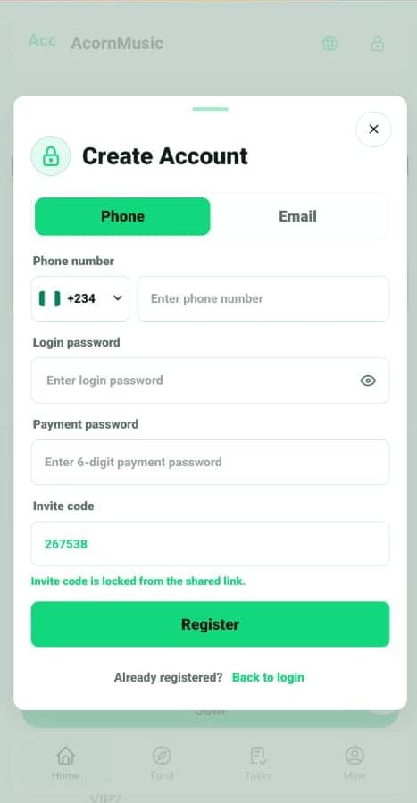 How To Register On Acorn Music