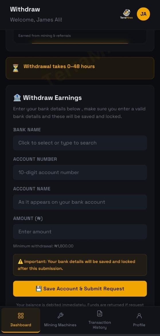 Withdrawal Process