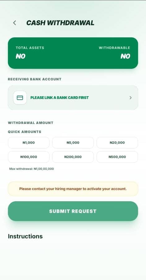 Withdrawal Process on IDT