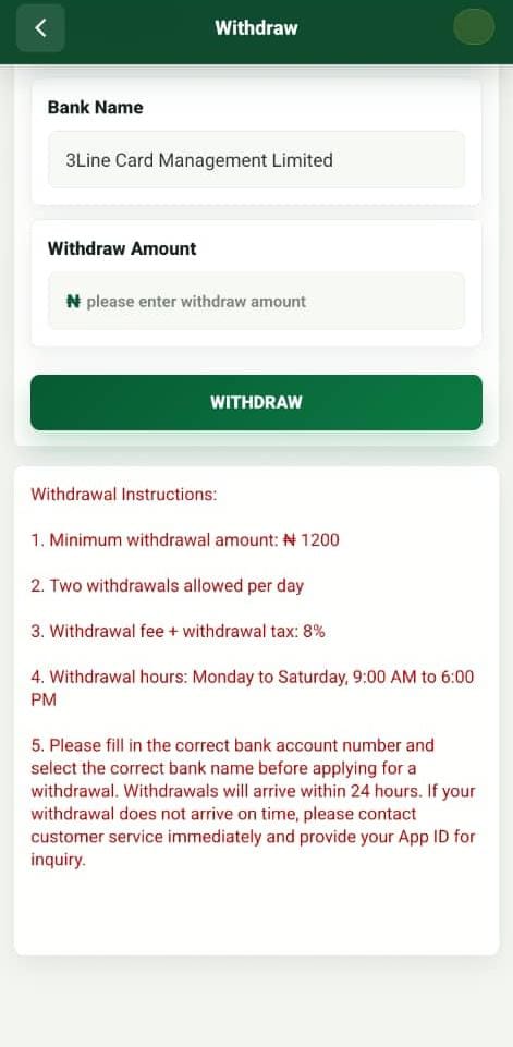 Withdrawal Process
