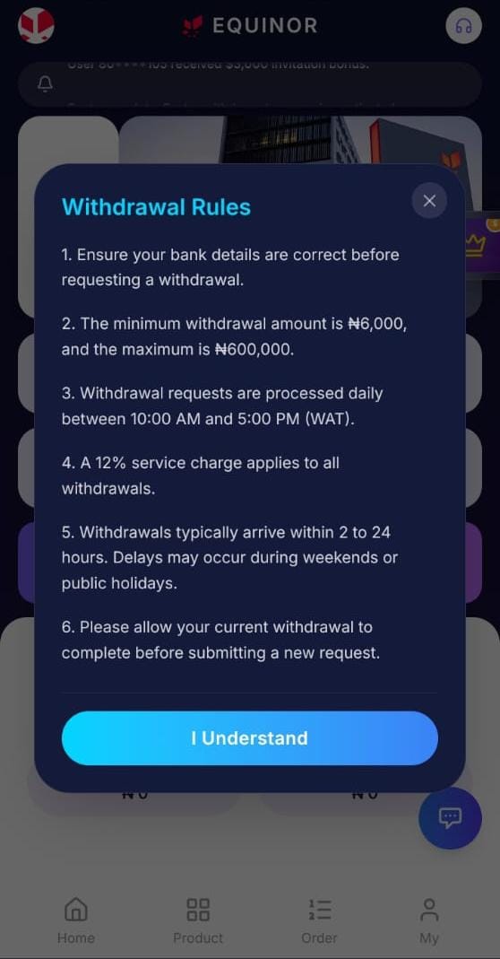 Withdrawal Process on Equinor