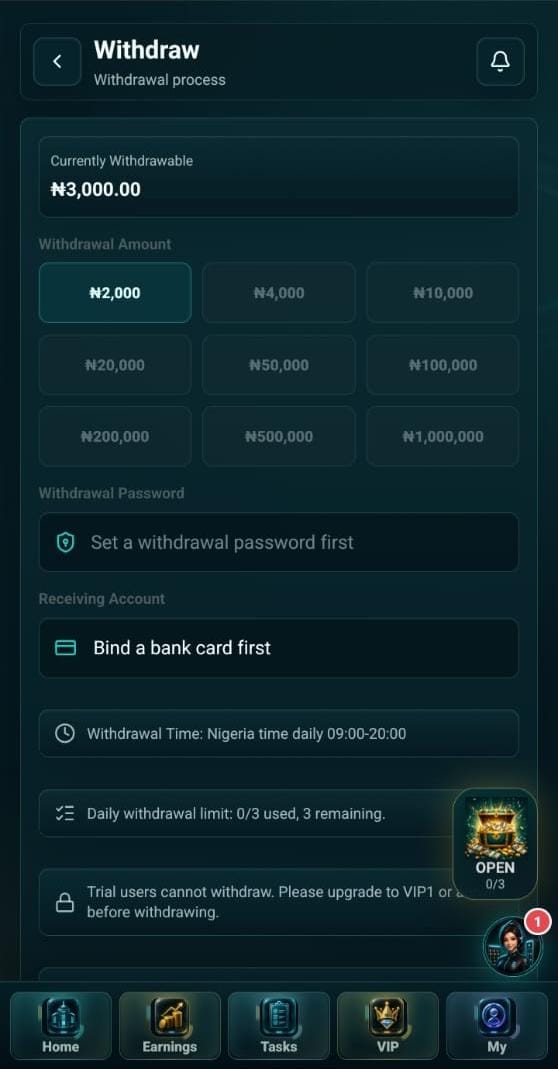 Withdrawal Process on VTX